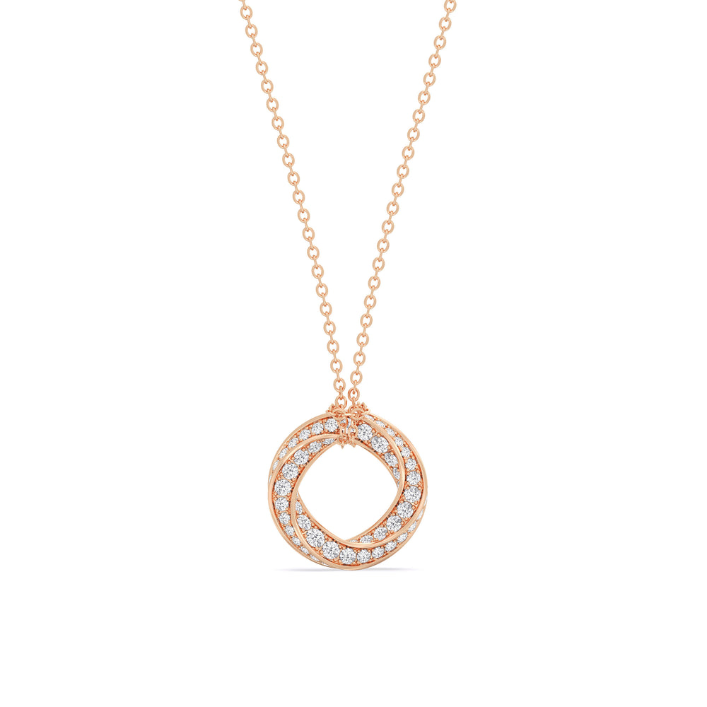 The Bond Pendant Necklace with 18KT Rose Gold / 1 / Lab Cut Diamond in 14KT Rose Gold / 1 / Lab view 2
