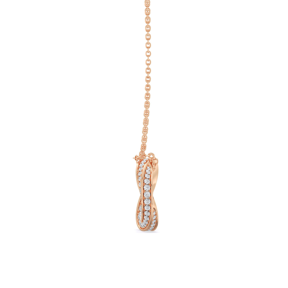 The Bond Pendant Necklace with 18KT Rose Gold / 1 / Lab Cut Diamond in 14KT Rose Gold / 1 / Lab view 5
