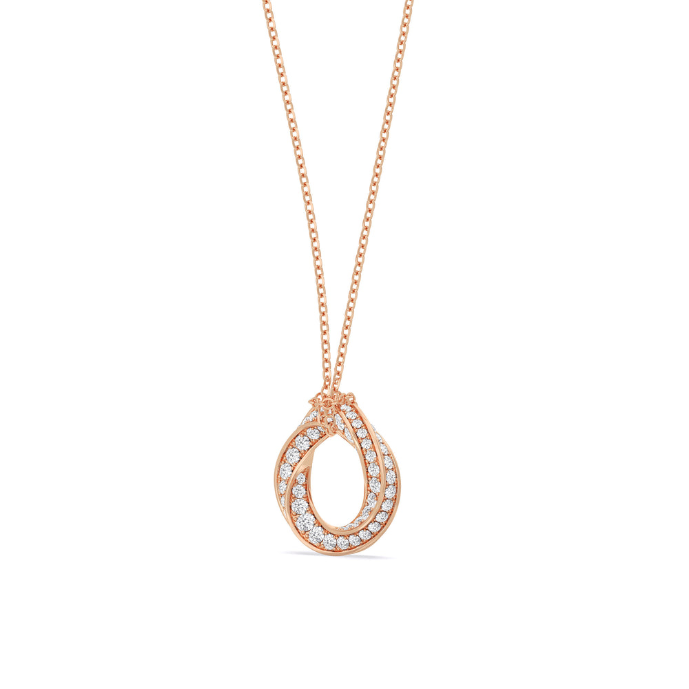The Bond Pendant Necklace with 18KT Rose Gold / 1 / Lab Cut Diamond in 14KT Rose Gold / 1 / Lab view 4
