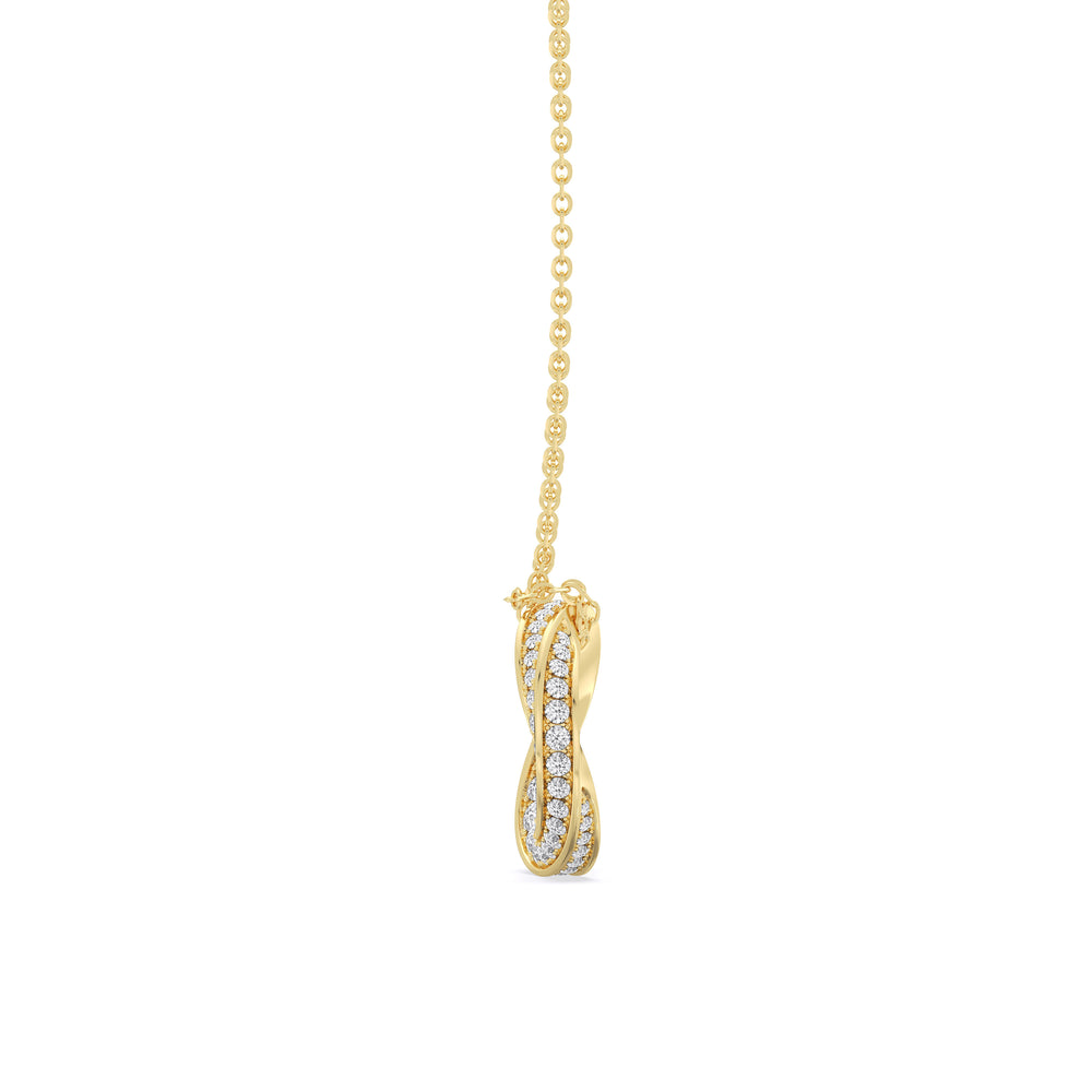 The Bond Pendant Necklace with 18KT Yellow Gold / 1 / Lab Cut Diamond in 14KT Yellow Gold / 1 / Lab view 5
