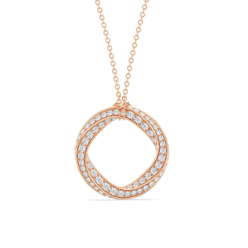 The Bond Pendant Necklace with 18KT Rose Gold / 3 1/2 / Lab Cut Diamond in 14KT Rose Gold / 3 1/2 / Lab view 2
