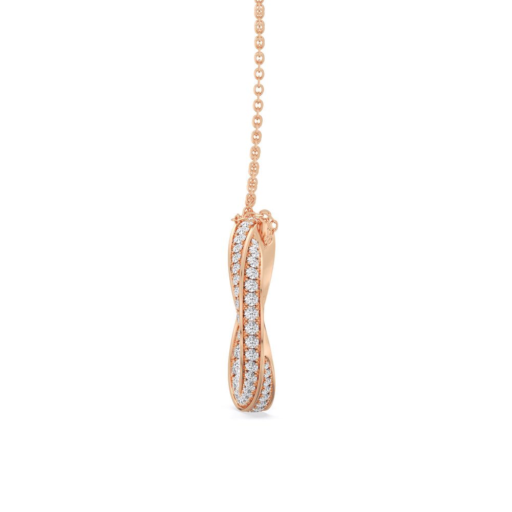 The Bond Pendant Necklace with 18KT Rose Gold / 3 1/2 / Lab Cut Diamond in 14KT Rose Gold / 3 1/2 / Lab view 5
