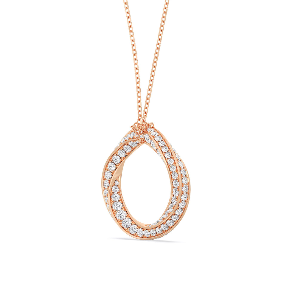 The Bond Pendant Necklace with 18KT Rose Gold / 3 1/2 / Lab Cut Diamond in 14KT Rose Gold / 3 1/2 / Lab view 4
