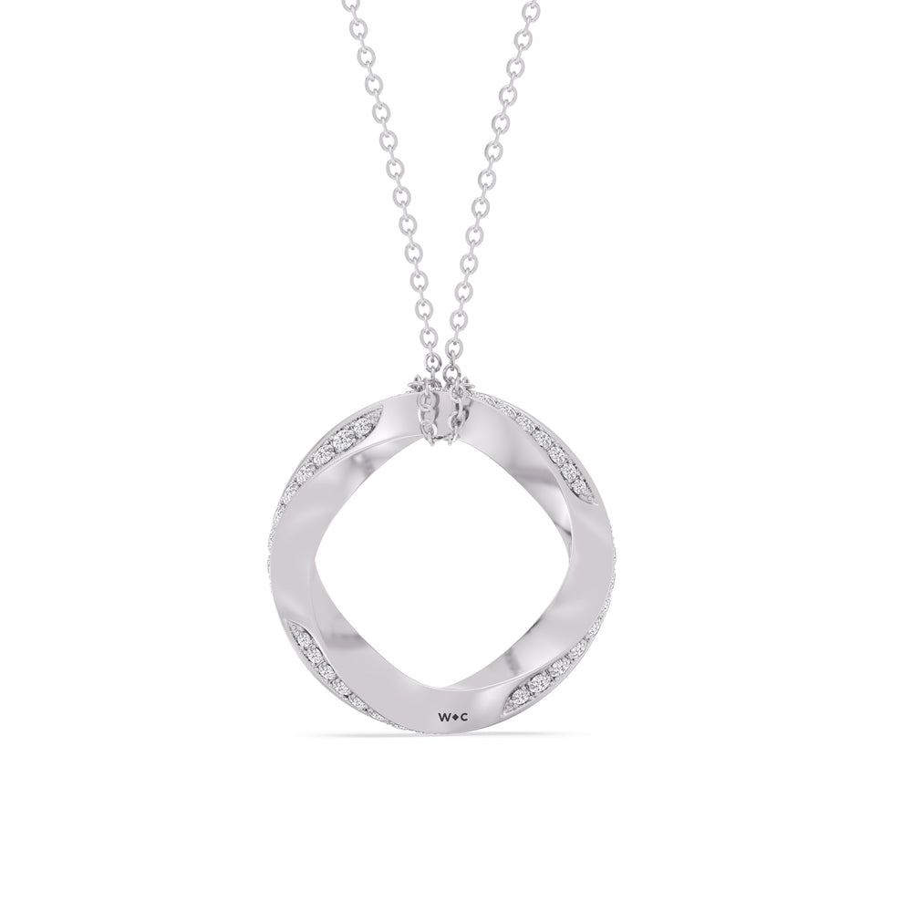 The Bond Pendant Necklace with Platinum / 3 1/2 / Lab Cut Diamond in 14KT Platinum / 3 1/2 / Lab view 6
