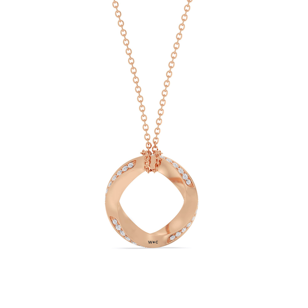 The Bond Pendant Necklace with 18KT Rose Gold / 2 / Lab Cut Diamond in 14KT Rose Gold / 2 / Lab view 6
