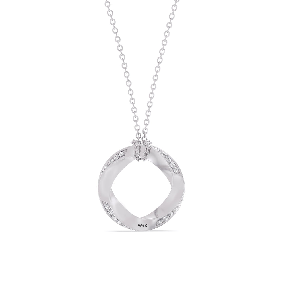 The Bond Pendant Necklace with Platinum / 2 / Lab Cut Diamond in 14KT Platinum / 2 / Lab view 6

