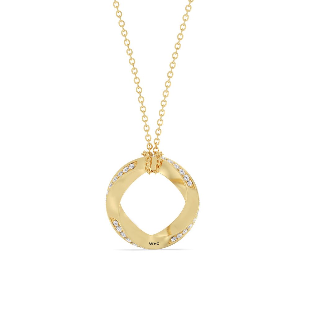 The Bond Pendant Necklace with 18KT Yellow Gold / 2 / Lab Cut Diamond in 14KT Yellow Gold / 2 / Lab view 6
