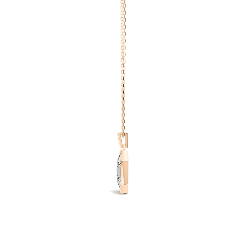 Octavia Emerald Composite Diamond Necklace with 14KT Rose Gold / Lab / 4 3/8 Cut Diamond in 14KT Rose Gold / Lab / 4 3/8 view 4
