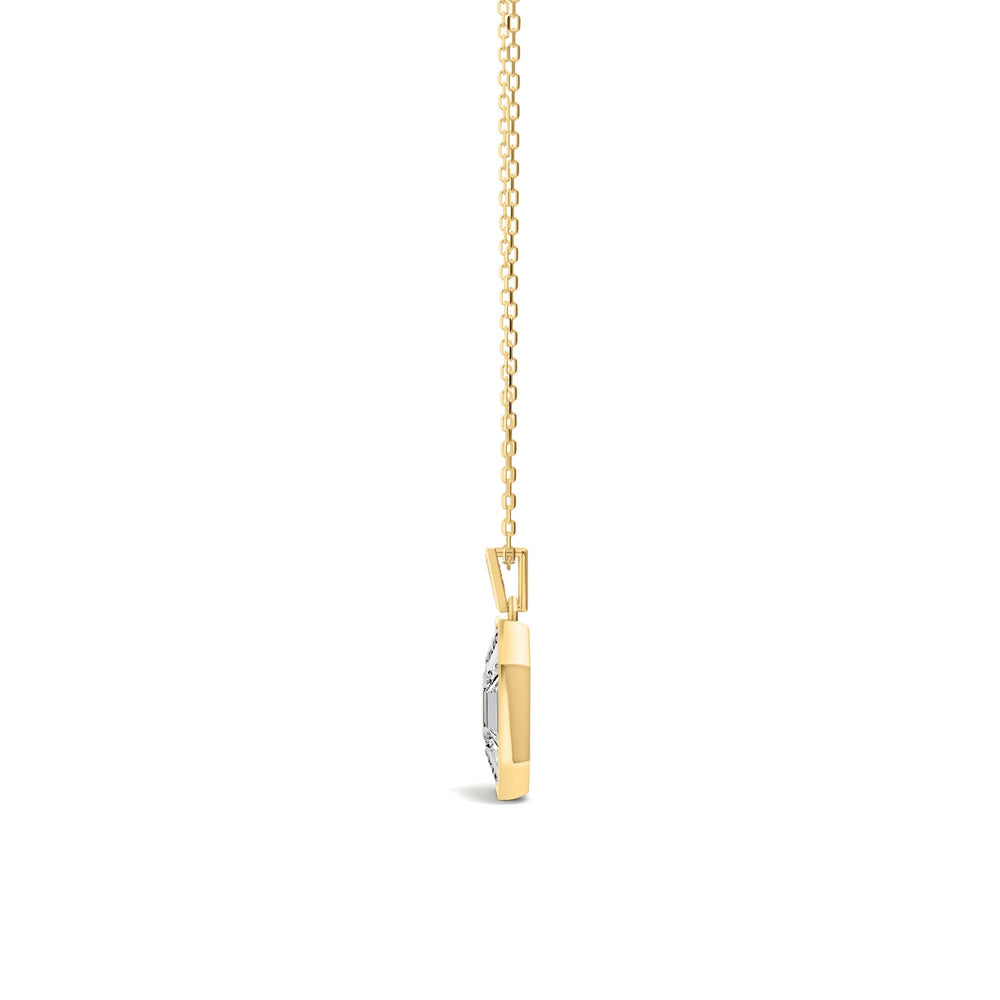 Octavia Emerald Composite Diamond Necklace with 14KT Yellow Gold / Lab / 4 3/8 Cut Diamond in 14KT Yellow Gold / Lab / 4 3/8 view 4

