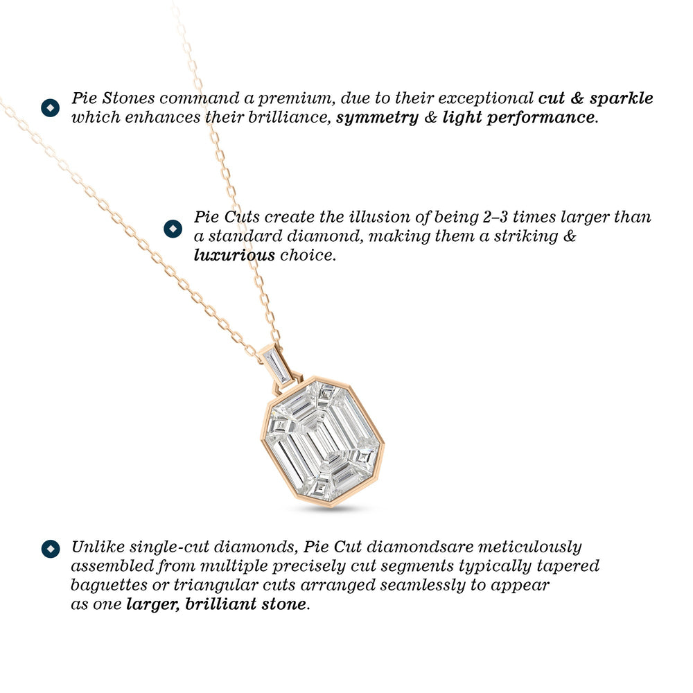 Octavia Emerald Composite Diamond Necklace with 14KT Rose Gold / Lab / 4 3/8 Cut Diamond in 14KT Rose Gold / Lab / 4 3/8 view 6
