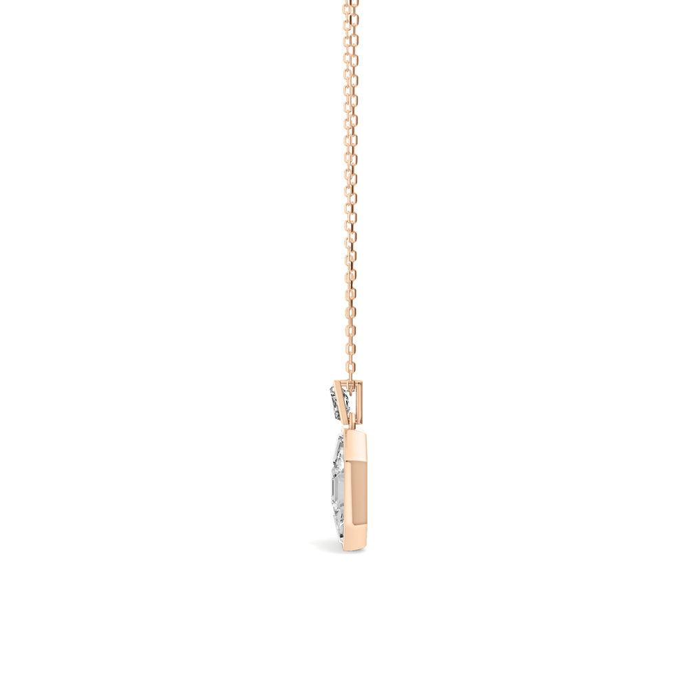 Ottavia Asscher Composite Diamond Pendant with 14KT Rose Gold / Lab / 4 7/8 Cut Diamond in 14KT Rose Gold / Lab / 4 7/8 view 4
