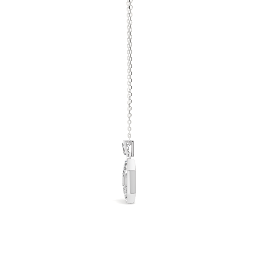 Ottavia Asscher Composite Diamond Pendant with 14KT White Gold / Lab / 4 7/8 Cut Diamond in 14KT White Gold / Lab / 4 7/8 view 4
