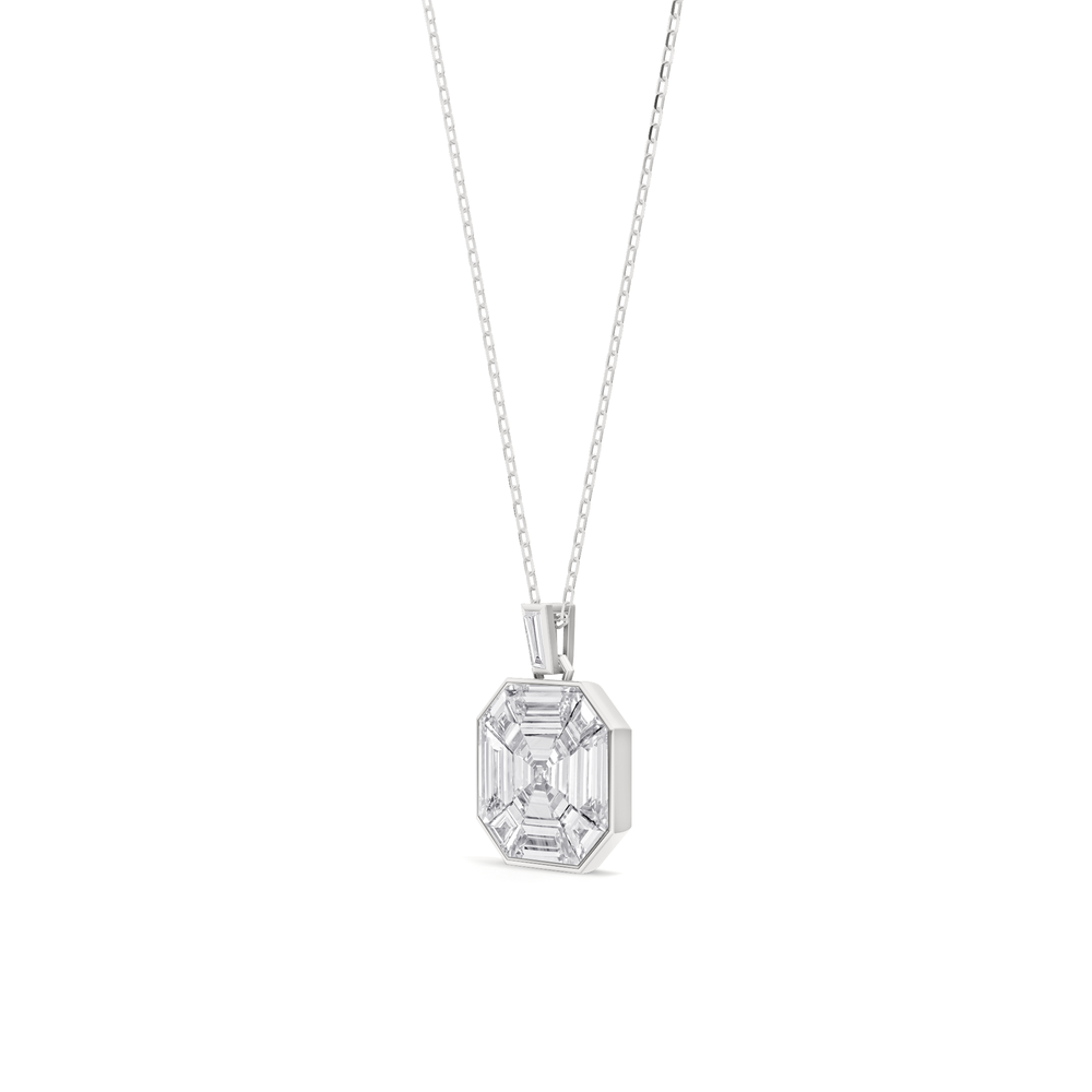 Ottavia Asscher Composite Diamond Pendant with 14KT White Gold / Lab / 4 7/8 Cut Diamond in 14KT White Gold / Lab / 4 7/8 view 3
