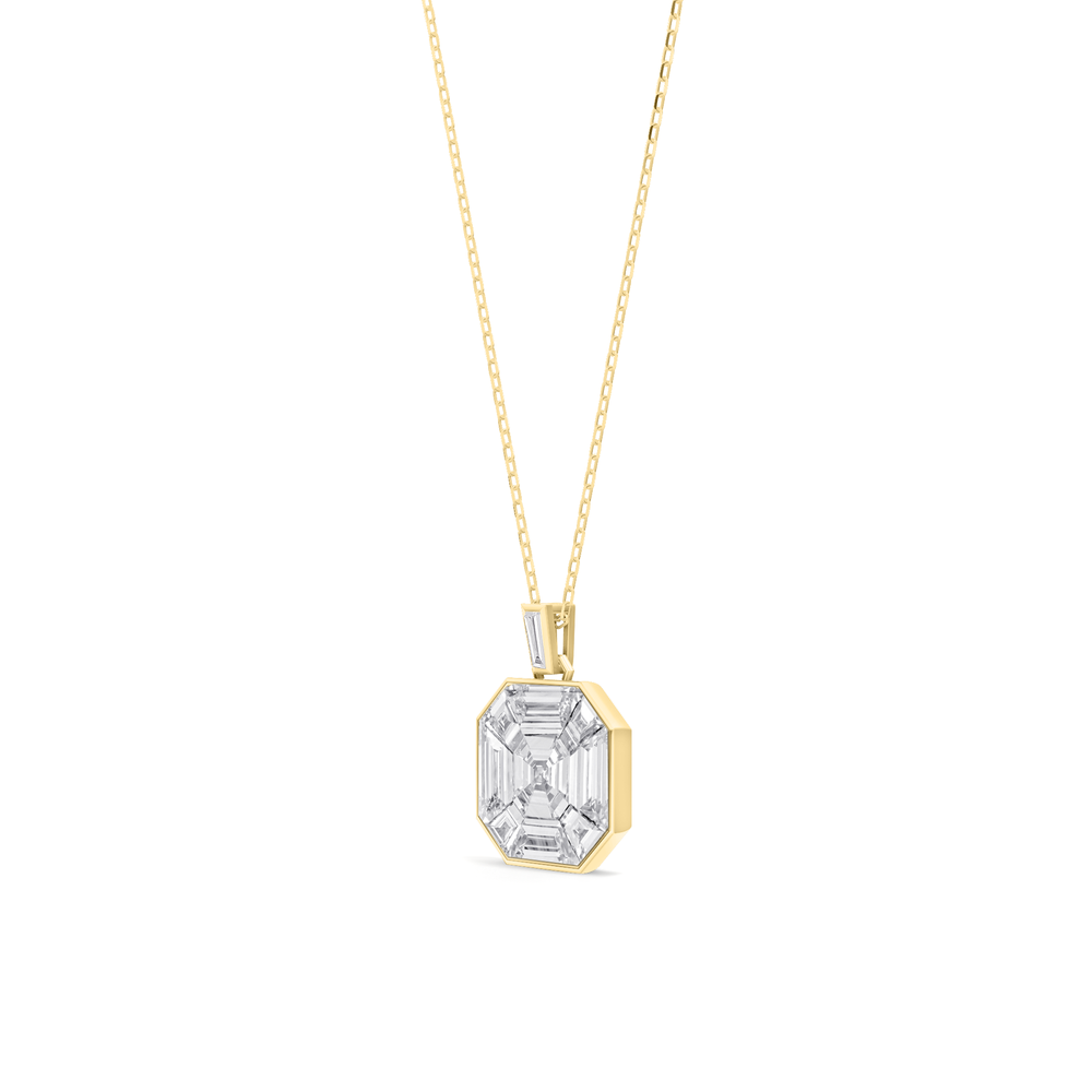 Ottavia Asscher Composite Diamond Pendant with 14KT Yellow Gold / Lab / 4 7/8 Cut Diamond in 14KT Yellow Gold / Lab / 4 7/8 view 3
