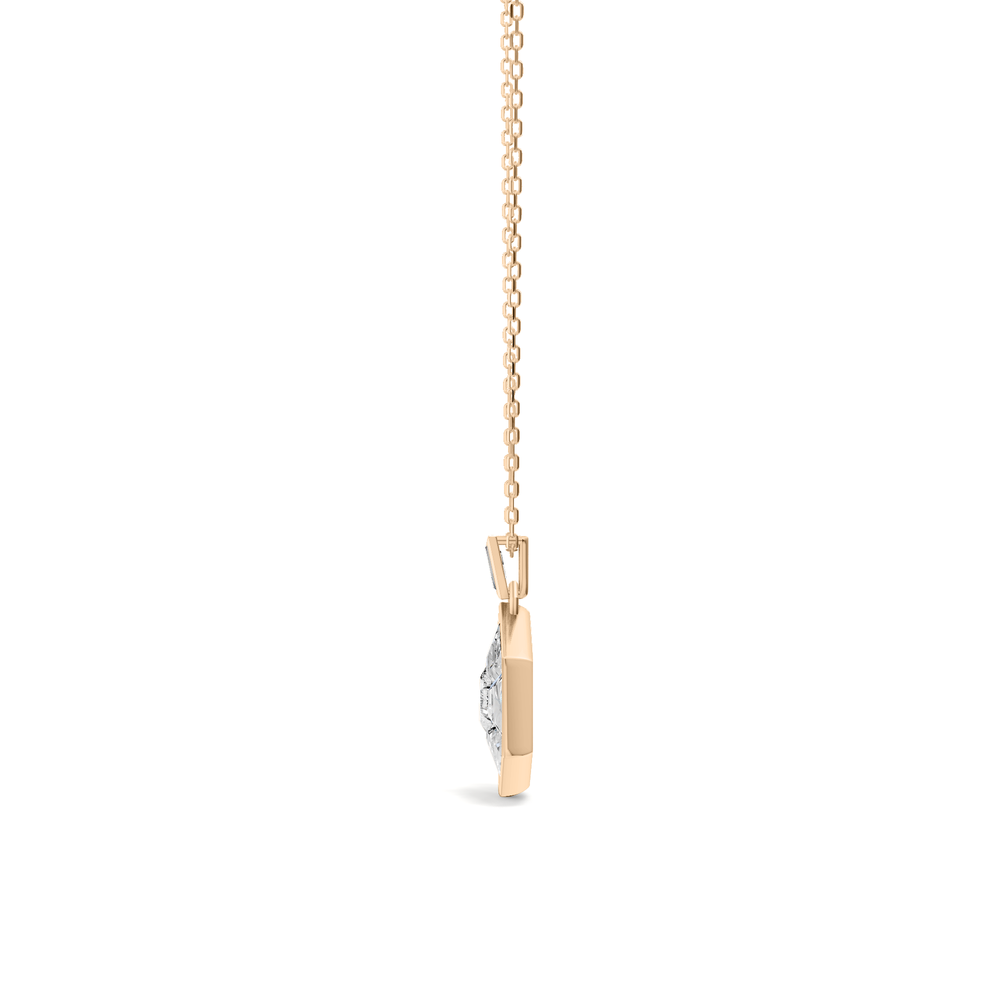 Juno Hexagon Composite Diamond Pendant with 14KT Rose Gold / Lab / 4 5/8 Cut Diamond in 14KT Rose Gold / Lab / 4 5/8 view 4

