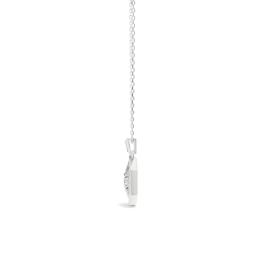 Juno Hexagon Composite Diamond Pendant with 14KT White Gold / Lab / 4 5/8 Cut Diamond in 14KT White Gold / Lab / 4 5/8 view 4
