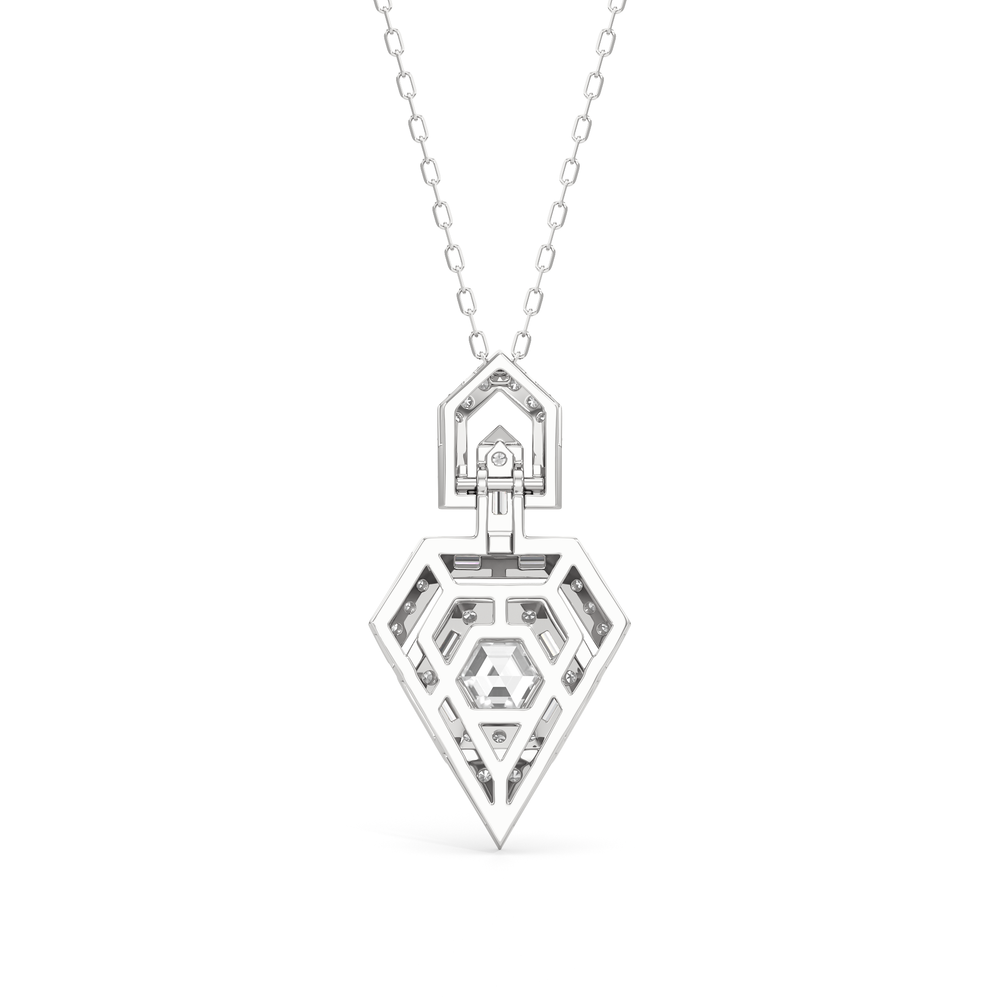 The Chevron Necklace with 14KT White Gold / Lab / 1 5/8 Cut Diamond in 14KT White Gold / Lab / 1 5/8 view 5
