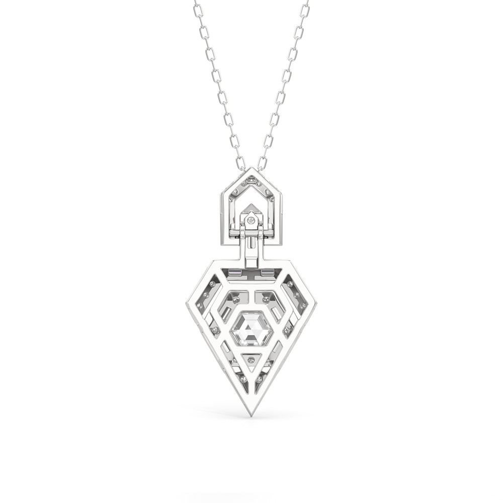 The Chevron Necklace with 14KT White Gold / Lab / 1 5/8 Cut Diamond in 14KT White Gold / Lab / 1 5/8 view 5
