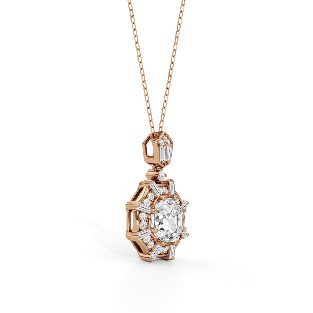 The Guardian Necklace with 14KT Rose Gold / Lab / 3 1/5 Cut Diamond in 14KT Rose Gold / Lab / 3 1/5 view 4
