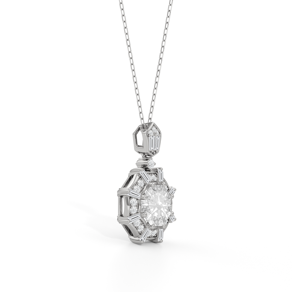 The Guardian Necklace with 14KT White Gold / Lab / 3 1/5 Cut Diamond in 14KT White Gold / Lab / 3 1/5 view 4
