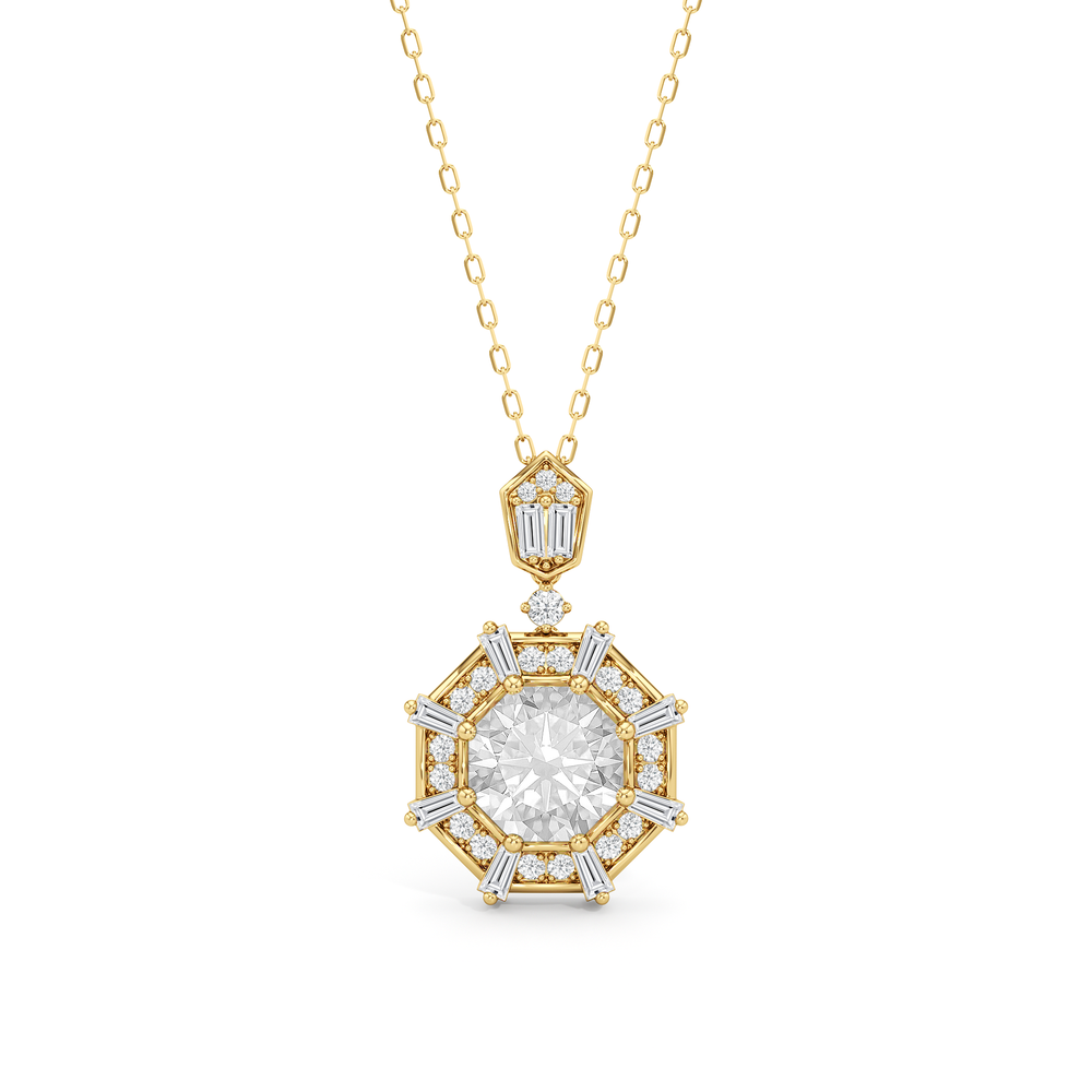 The Guardian Necklace with 14KT Yellow Gold / Lab / 3 1/5 Cut Diamond in 14KT Yellow Gold / Lab / 3 1/5 view 2
