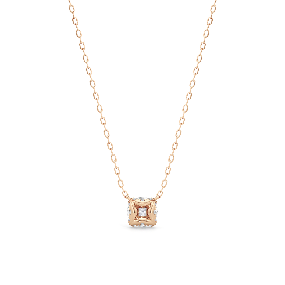 The Atrium Round Solitaire Pendant with 14KT Rose Gold / 1 1/8 / Lab Cut Diamond in 14KT Rose Gold / 1 1/8 / Lab view 5

