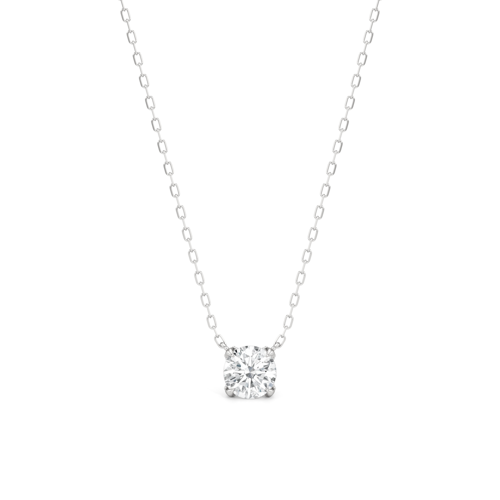 The Atrium Round Solitaire Pendant with 14KT White Gold / 1 1/8 / Lab Cut Diamond in 14KT White Gold / 1 1/8 / Lab view 1
