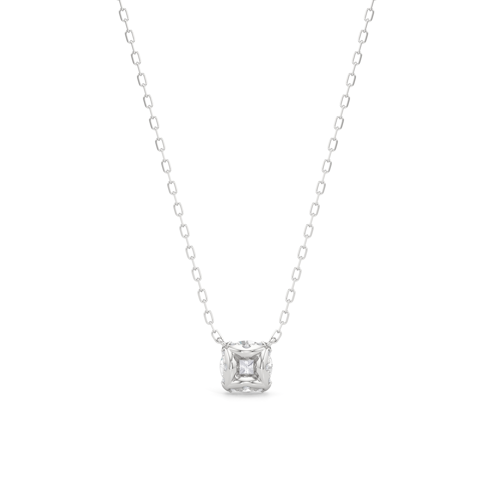 The Atrium Round Solitaire Pendant with 14KT White Gold / 1 1/8 / Lab Cut Diamond in 14KT White Gold / 1 1/8 / Lab view 5
