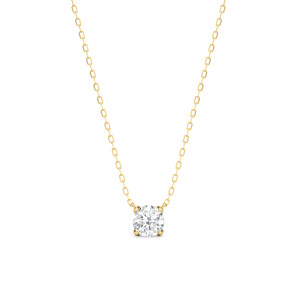The Atrium Round Solitaire Pendant with 14KT Yellow Gold / 1 1/8 / Lab Cut Diamond in 14KT Yellow Gold / 1 1/8 / Lab view 1
