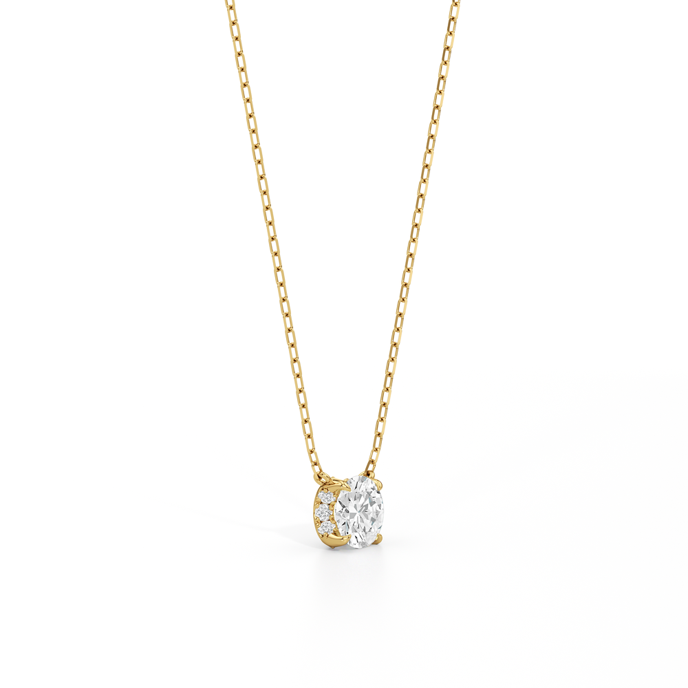 The Atrium Round Solitaire Pendant with 14KT Yellow Gold / 1 1/8 / Lab Cut Diamond in 14KT Yellow Gold / 1 1/8 / Lab view 4
