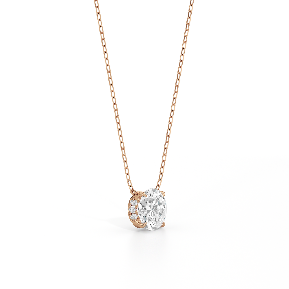 The Atrium Round Solitaire Pendant with 14KT Rose Gold / 2 1/6 / Lab Cut Diamond in 14KT Rose Gold / 2 1/6 / Lab view 3
