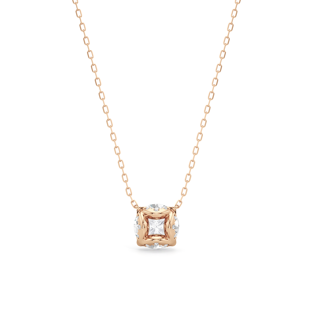 The Atrium Round Solitaire Pendant with 14KT Rose Gold / 2 1/6 / Lab Cut Diamond in 14KT Rose Gold / 2 1/6 / Lab view 4
