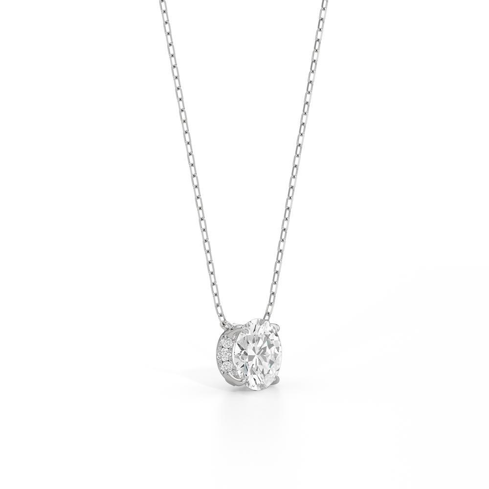 The Atrium Round Solitaire Pendant with 14KT White Gold / 2 1/6 / Lab Cut Diamond in 14KT White Gold / 2 1/6 / Lab view 3

