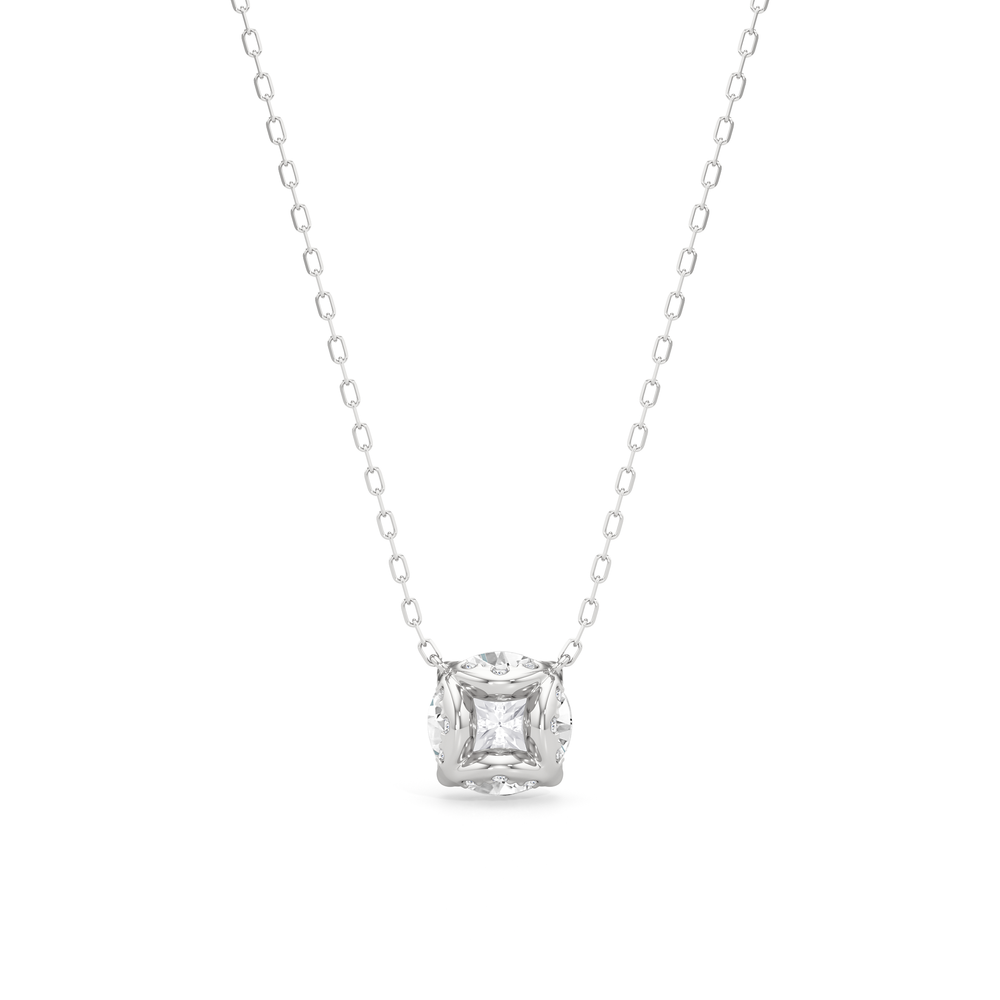 The Atrium Round Solitaire Pendant with 14KT White Gold / 2 1/6 / Lab Cut Diamond in 14KT White Gold / 2 1/6 / Lab view 4
