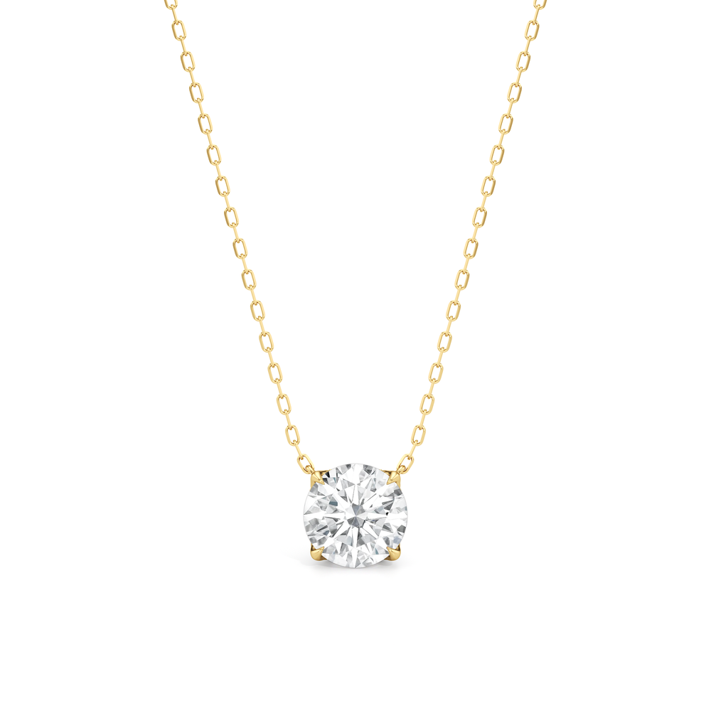 The Atrium Round Solitaire Pendant with 14KT Yellow Gold / 2 1/6 / Lab Cut Diamond in 14KT Yellow Gold / 2 1/6 / Lab view 1
