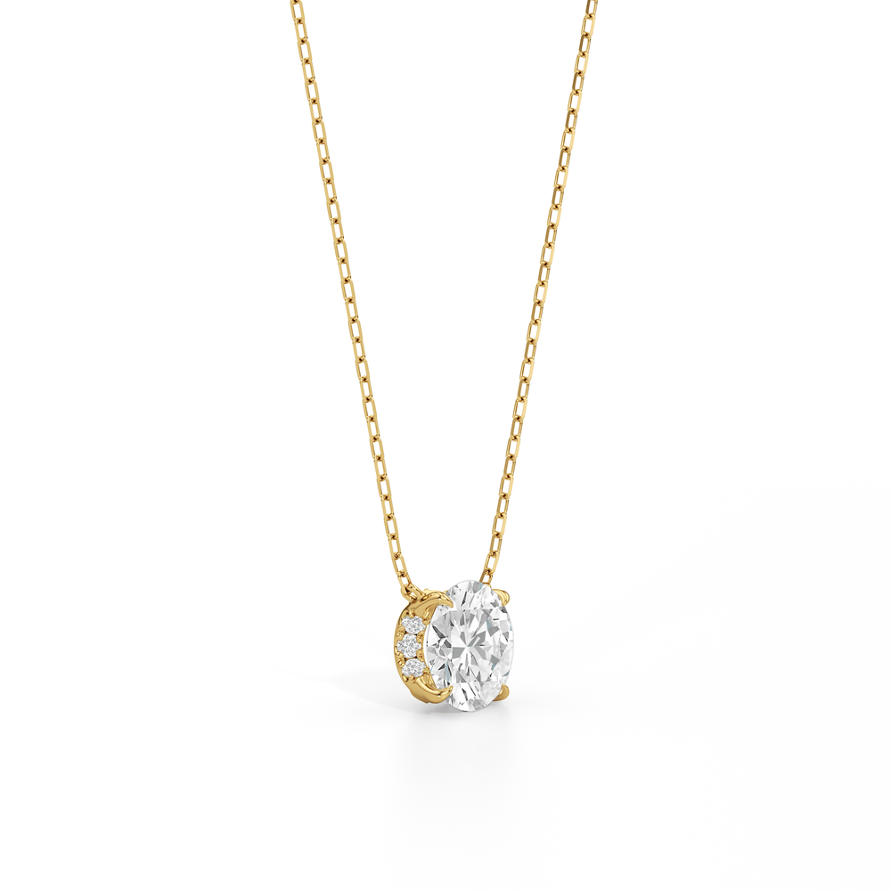 The Atrium Round Solitaire Pendant with 14KT Yellow Gold / 2 1/6 / Lab Cut Diamond in 14KT Yellow Gold / 2 1/6 / Lab view 3
