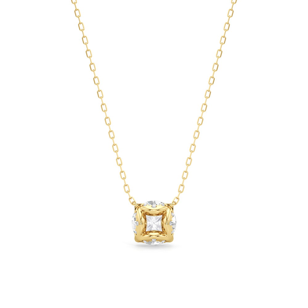 The Atrium Round Solitaire Pendant with 14KT Yellow Gold / 2 1/6 / Lab Cut Diamond in 14KT Yellow Gold / 2 1/6 / Lab view 4
