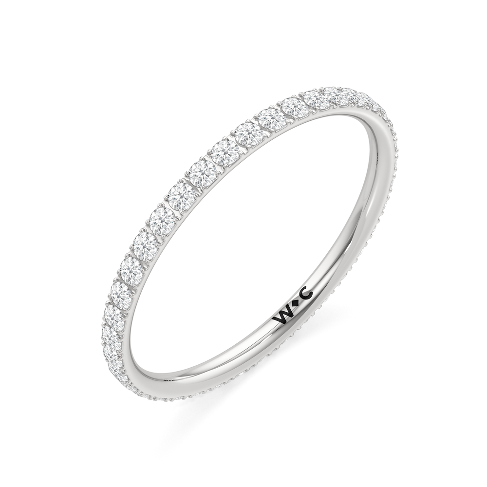 Petite Eternity Ring with 14KT White Gold / 1/2 / 6 Cut Diamond in 14KT White Gold / 1/2 / 6 view 3

