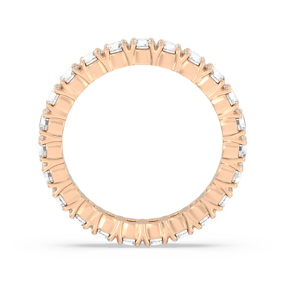 Classic Shared Prong Diamond Eternity Ring with 18KT Rose Gold / Lab / 2 1/5 Cut Diamond in 14KT Rose Gold / Lab / 2 1/5 view 2
