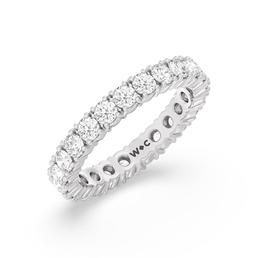 Classic Shared Prong Diamond Eternity Ring with Platinum / Lab / 2 1/5 Cut Diamond in 14KT Platinum / Lab / 2 1/5 view 3
