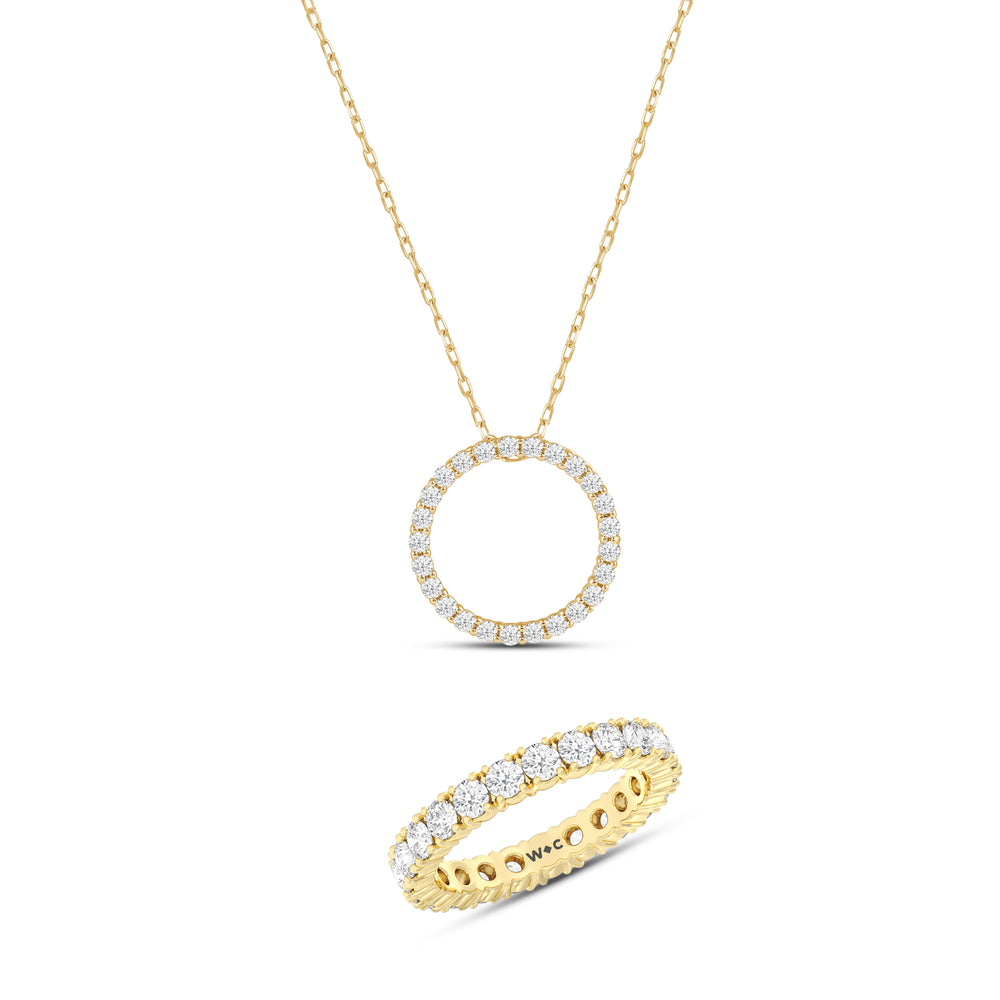 The Infinite Set with 14KT Yellow Gold / Lab / 2 3/8 Cut Diamond in 14KT Yellow Gold / Lab / 2 3/8 view 1
