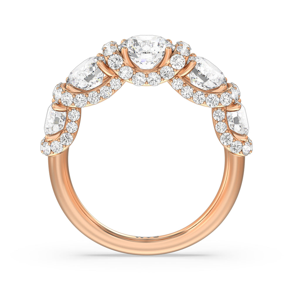 The Fulton Anniversary Ring (E+ VS+) with 18KT Rose Gold / Natural / 4 Cut Diamond in 14KT Rose Gold / Natural / 4 view 4
