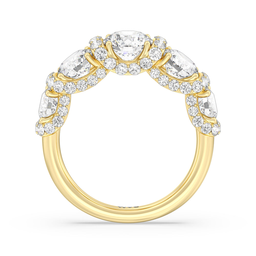 The Crown Anniversary Ring (F/G SI+) with 18KT Yellow Gold / Natural / 4 Cut Diamond in 14KT Yellow Gold / Natural / 4 view 4
