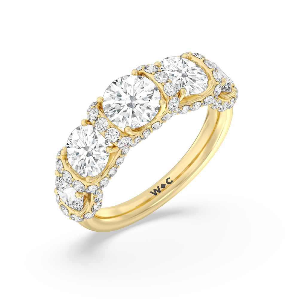 The Fulton Anniversary Ring (E+ VS+) with 18KT Yellow Gold / Natural / 4 Cut Diamond in 14KT Yellow Gold / Natural / 4 view 5
