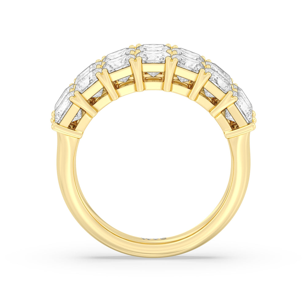 Two Row Princess Cut Anniversary Ring with 18KT Yellow Gold / Natural / 5 Cut Diamond in 14KT Yellow Gold / Natural / 5 view 4
