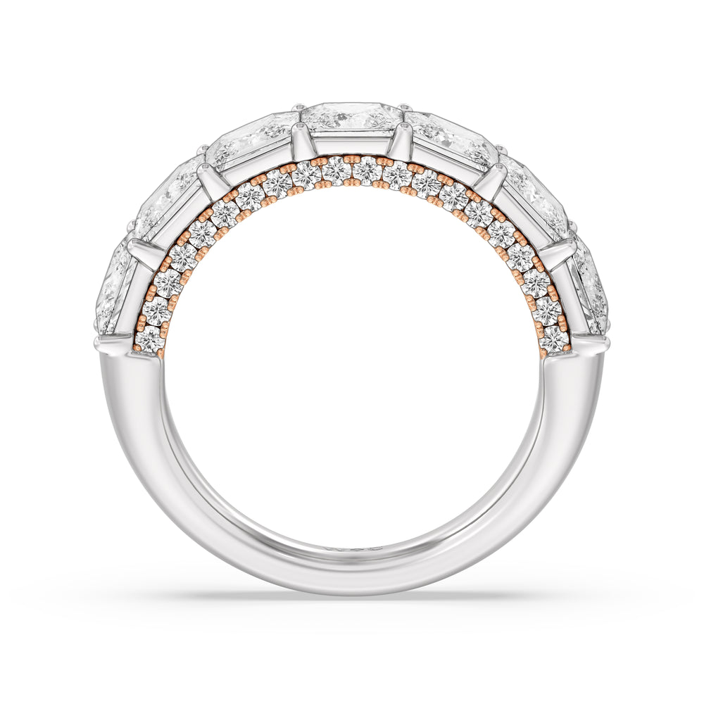 The Palace Anniversary Ring with 18KT White & Rose Gold / Natural / 5 9/10 Cut Diamond in 14KT White & Rose Gold / Natural / 5 9/10 view 4
