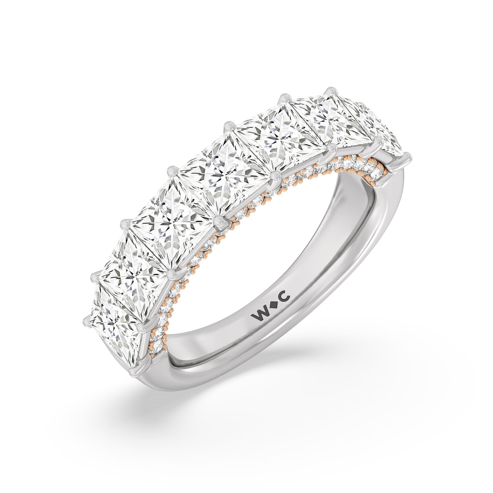 The Palace Anniversary Ring with 18KT White & Rose Gold / Natural / 5 9/10 Cut Diamond in 14KT White & Rose Gold / Natural / 5 9/10 view 5
