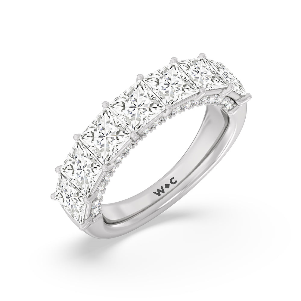 The Palace Anniversary Ring with Platinum / Natural / 5 9/10 Cut Diamond in 14KT Platinum / Natural / 5 9/10 view 5
