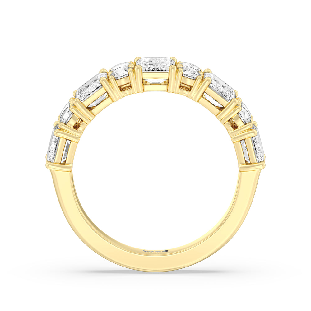 Emerald Station Anniversary Ring with 18KT Yellow Gold / Natural / 3 1/10 Cut Diamond in 14KT Yellow Gold / Natural / 3 1/10 view 4
