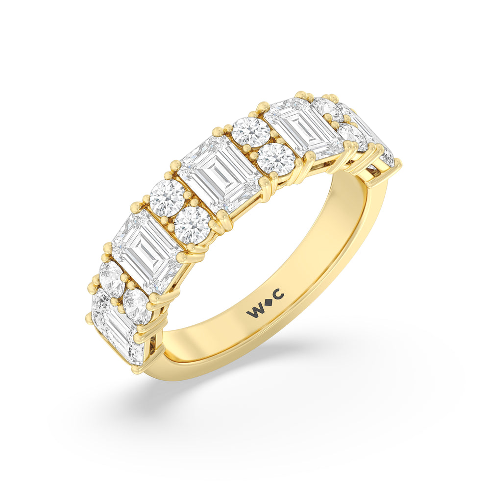 Emerald Station Anniversary Ring with 18KT Yellow Gold / Natural / 3 1/10 Cut Diamond in 14KT Yellow Gold / Natural / 3 1/10 view 5
